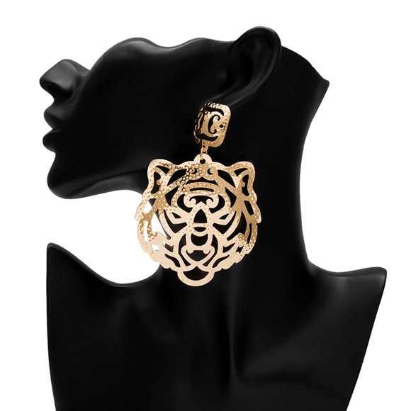 💕Last pair 🔥 Gold Tiger Earrings - Picture 2 of 7